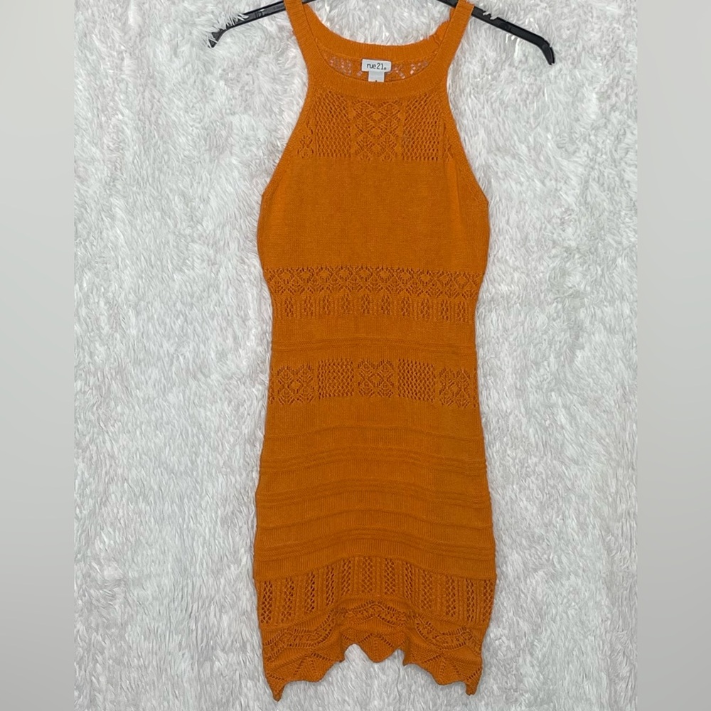 Rue 21 | Orange crochet dress